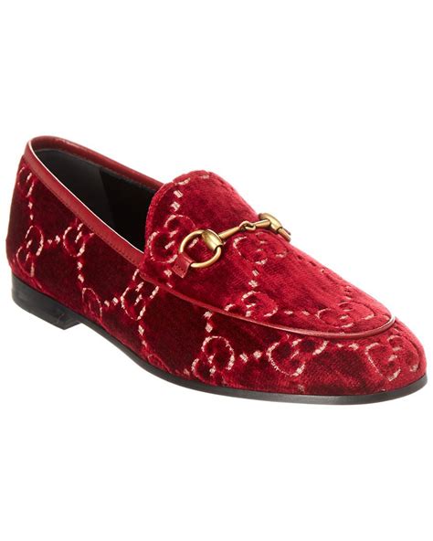 gucci jordaan red loafer|Gucci jordaan velvet loafer.